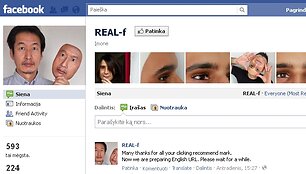 Kompanijos &bdquo;Real-f&ldquo; &bdquo;Facebook&ldquo; profilis