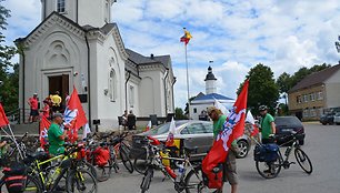 Istoriniame Merkinės miestelyje iškelta Vyčio vėliava