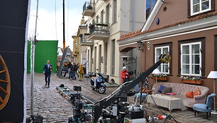Reklamos filmavimo akimirka