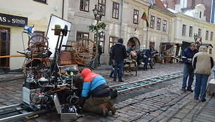 Reklamos filmavimo akimirka