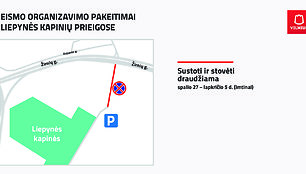 Eismo organizavimas Liepynės kapinių prieigose