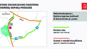 Eismo organizavimas Kairėnų kapinių prieigose