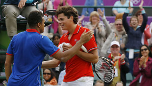 Jo-Wilfriedas Tsonga ir Milo&scaron;as Raoničius