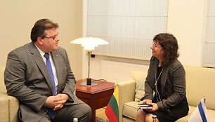 Užsienio reikalų ministras Linas Linkevičius ir Izraelio ambasadorė Lietuvai Hagit Ben-Yaakov