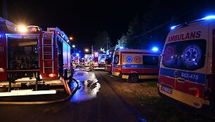 Tragi&scaron;kas gaisras Lenkijos P&scaron;uvo mieste