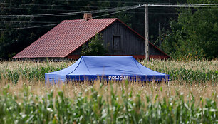 Kukurūzų laukas, kur sprogo, kaip manoma, dronas