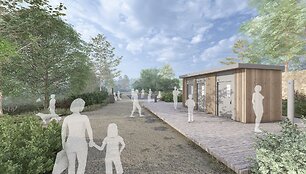 Tualetas pirčių komplekse Vingio parke