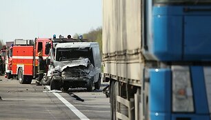 Avarija magistraliniame kelyje A1 Kauno rajone