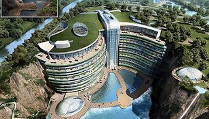 Apleistą uolienos karjerą kinai pavers futuristiniu penkių žvaigždučių vie&scaron;bučiu &bdquo;Shimao Shanghai Wonderland&ldquo;