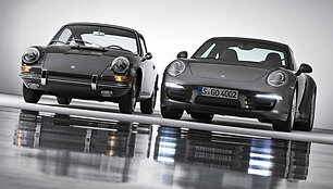 Pirmosios kartos ir naujausias &bdquo;Porsche 911&ldquo; automobiliai