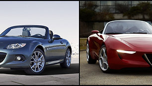 „Mazda MX-5“ ir „Alfa Romeo 2uettottanta Concept“