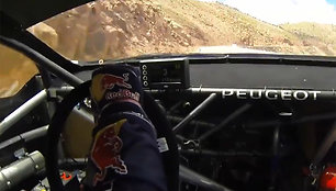 Vaizdas iš Sebastieno Loebo „Peugeot 208 T16 Pikes Peak“ kokpito