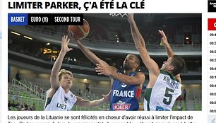 "L'Equipe" aprašo prancūzų pralaimėjimą Lietuvos rinktinei