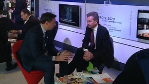 Vilniaus meras Artūras Zuokas ir ES energetikos komisaras Guntheris Oettingeris