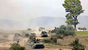 Росийские танки в Южной Осетии в августе 2008 года.