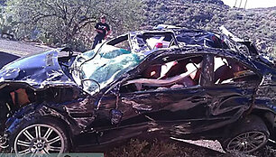 Водитель заснял полет своего BMW с обрыва