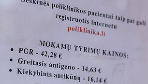 COVID-19 tyrimai Vilniaus poliklinikose