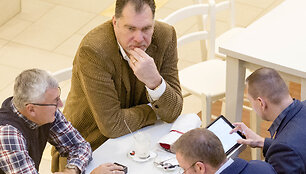 Arvydas Sabonis, Jonas Kazlauskas, Mindaugas &Scaron;pokas ir Linas Kunigėlis