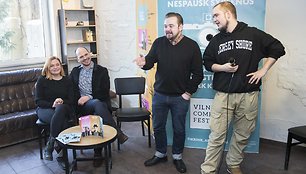 „Vilnius Comedy Fest“ spaudos konferencijos akimirka