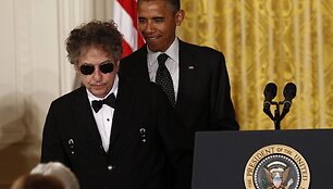 Bobas Dylanas (kairėje) ir Barackas Obama