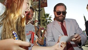 Aktorius Zachas Galifianakis su gerbėjais
