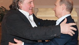 Gerard'as Depardieu (kairėje) ir Vladimiras Putinas