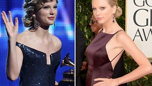 Taylor Swift 2010 m. (kairėje) ir 2013 m. sausio mėn.