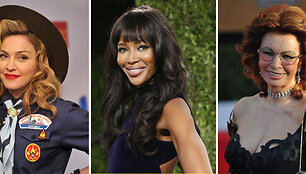 I&scaron; kairės: Madonna, Naomi Campbell ir Sophia Lauren
