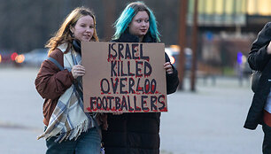 &bdquo;Poppies Palestine Action&ldquo; prie Dariaus ir Girėno stadiono