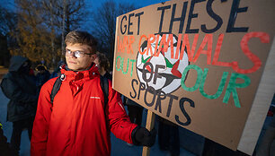 &bdquo;Poppies Palestine Action&ldquo; prie Dariaus ir Girėno stadiono