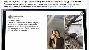 Rusijos televizija Nastios Savčyšyn žinutę apvertė aukštyn kojomis