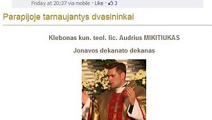 Kunigo Audriaus Mikitiuko komentarai „Facebook“