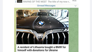 Istorija apie lietuvį, už kariaujančiai šaliai surinktus pinigus įsigijusį BMW, per Ukrainą sugrįžo į Lietuvą