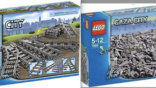 Tikrasis „Lego“ rinkinys, pažymėtas numeriu 7895, ir kompiuteriu pakeista jo dėžutės nuotrauka