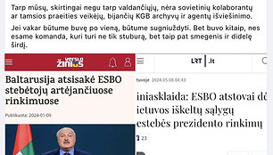 Internete pasipylė klaidinančios Europos Saugumo ir Bendradarbiavimo Organizacijos (ESBO) stebėtojų nedalyvavimo prezidento rinkimuose interpretacijos