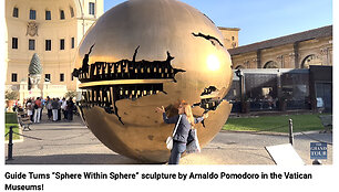 Vatikane stovinti Italijos skulptoriaus Arnaldo Pomodoro skulptūra &bdquo;Sfera sferoje&ldquo;