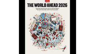 &bdquo;The Economist&ldquo; numerio, kuriame buvo pateikiamos prognozės 2026-iesiems, viršelis