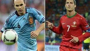 Andresas Iniesta ir Cristiano Ronaldo