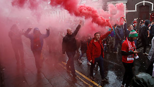 Sirgalių šėlsmas prieš rungtynes Liverpulyje