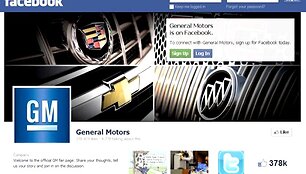 General Motors puslapis Facebook socialiniame tinkle