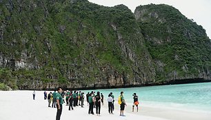 Maya Bay paplūdimys 2021 m. pabaigoje