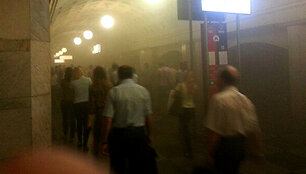 Gaisras Maskvos metro stotyje