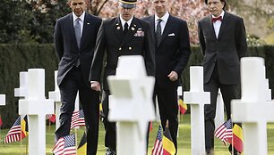 B.Obama ir Belgijos karalius Phillipe'as amerikiečių kapinėse