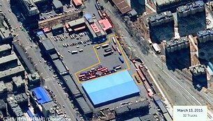 Muitinės zona Kinijoje, &scaron;alia sienos su &Scaron;.Korėja 2015 m. kovą