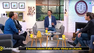 Prancūzijos nacionalinės televizijos studijoje &ndash; &scaron;akotis ir obuolių sūris