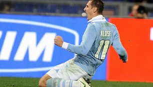 Miroslavas Klose po pergalingo įvarčio.