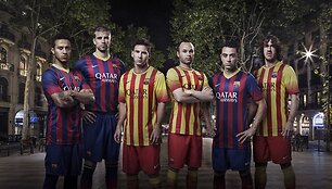 &bdquo;Barcelona&ldquo; futbolininkai su naujais mar&scaron;kinėliais.