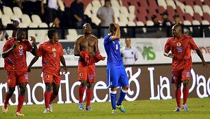 Taičio futbolininkai džiaugiasi lygiosiomis su Italijos rinktine.