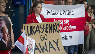 Lenkų mitingas prie&scaron; Luka&scaron;enką