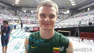 Lietuvos krep&scaron;inio rinktinės žaidėjų linksma fotosesija: Renaldas Seibutis